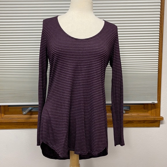 Evereve Tops - S // Evereve + Michael Stars Purple Striped T-shirt